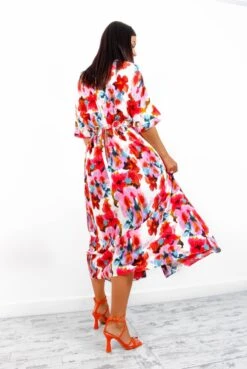 Nothing Bud Love - White Red Floral Midi Dress 15 Nothing Bud Love - White Red Floral Midi Dress -Fashion Clothing Store NothingBudLove WhiteRedFloralMidiDress4