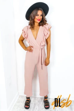 Number One - Blush Frilled Jumpsuit 7 Number One - Blush Frilled Jumpsuit -Fashion Clothing Store NumberOne BlushFrilledJumpsuit 1