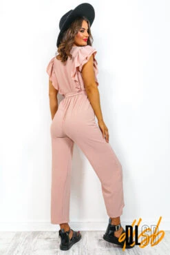 Number One - Blush Frilled Jumpsuit 8 Number One - Blush Frilled Jumpsuit -Fashion Clothing Store NumberOne BlushFrilledJumpsuit 3