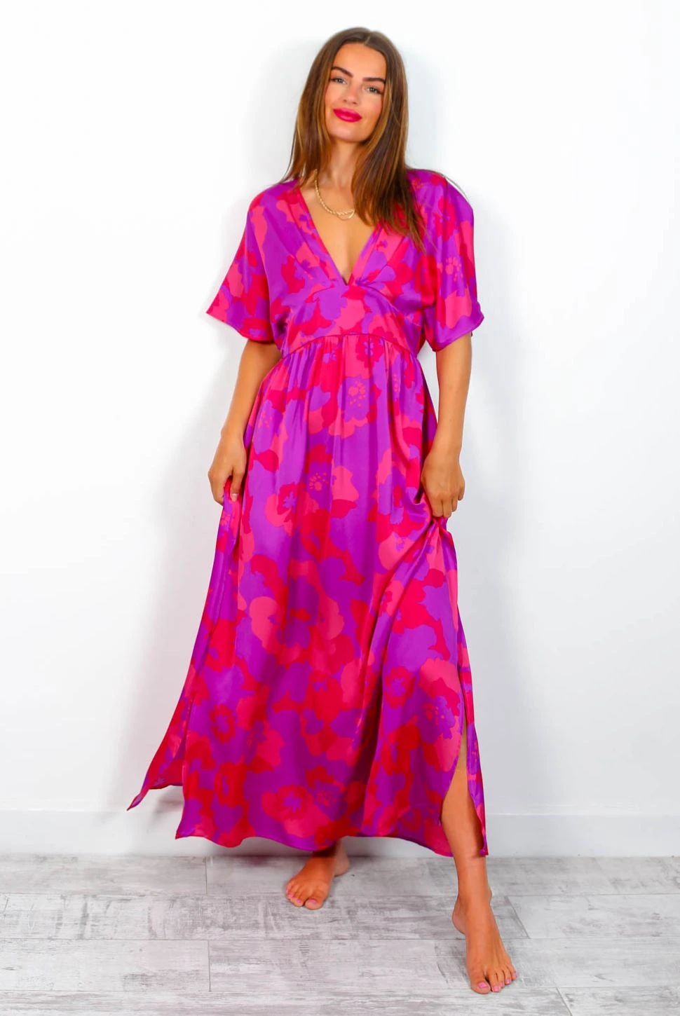 Once In A Lifetime - Fuchsia Purple Floral Maxi Dress 4 Once In A Lifetime - Fuchsia Purple Floral Maxi Dress - Image 4