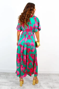 Once In A Lifetime - Green Fuchsia Floral Maxi Dress 14 Once In A Lifetime - Green Fuchsia Floral Maxi Dress -Fashion Clothing Store OnceInALifetime GreenFuchsiaFloralMaxiDress 2