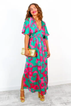 Once In A Lifetime - Green Fuchsia Floral Maxi Dress 11 Once In A Lifetime - Green Fuchsia Floral Maxi Dress -Fashion Clothing Store OnceInALifetime GreenFuchsiaFloralMaxiDress 4