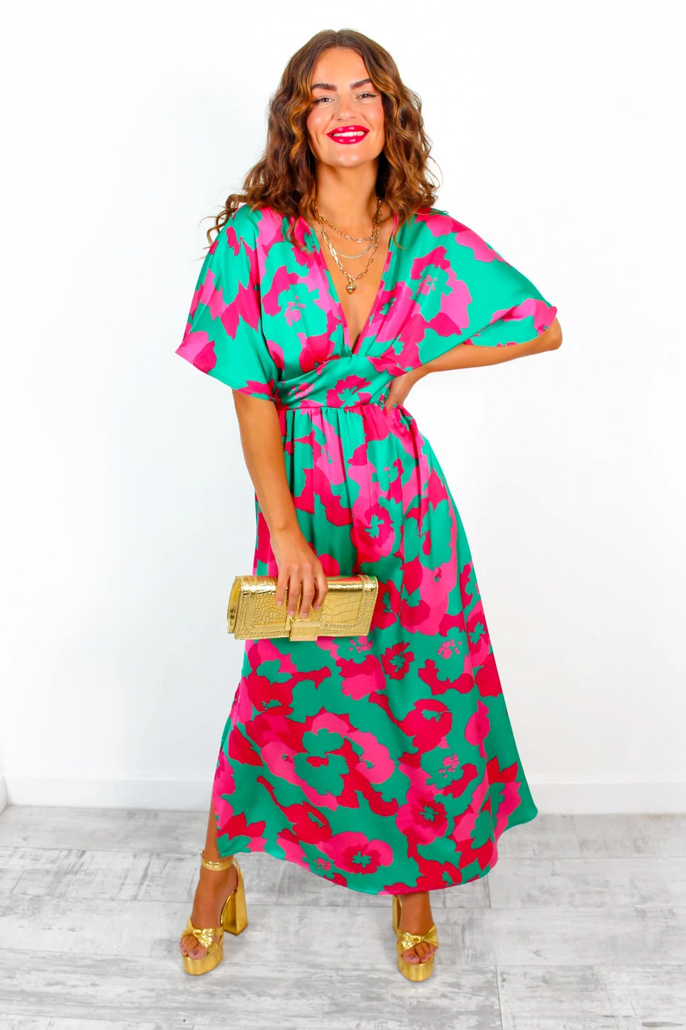 Once In A Lifetime - Green Fuchsia Floral Maxi Dress 5 Once In A Lifetime - Green Fuchsia Floral Maxi Dress - Image 5