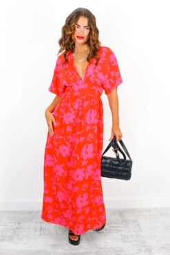 Once In A Lifetime - Red Pink Floral Maxi Dress 11 Once In A Lifetime - Red Pink Floral Maxi Dress -Fashion Clothing Store OnceInALifetime RedPinkFloralMaxiDress 4