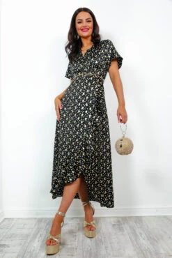 Out Your League - Black Gold Frill Midi Dress 8 Out Your League - Black Gold Frill Midi Dress -Fashion Clothing Store OutYourLeague BlackGoldFrillMidiDress1