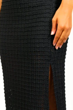 Over It - Black Lace Overlay Midi Skirt -Fashion Clothing Store OverIt BlackLaceOverlayMidiSkirt 1
