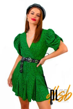 AX Paris Pretty But Fierce - Green Animal Print Mini Dress -Fashion Clothing Store PrettyButFierce ForestBlackAnimalPrintMiniDress5