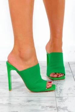 Ready Or Not - Green Ribbed Mules 9 Ready Or Not - Green Ribbed Mules -Fashion Clothing Store ReadyOrNot GreenRibbedMules 4