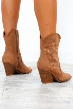 Ride 'Em Cowboy - Beige Embroided Suede Western Boots -Fashion Clothing Store Ride EmCowboy BeigeEmbroidedSuedeWesternBoots 5