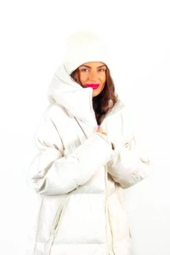 Rock The Coat - Cream Long Hooded Puffer Jacket -Fashion Clothing Store RocktheCoat CreamLongHoodedPufferJacket 10