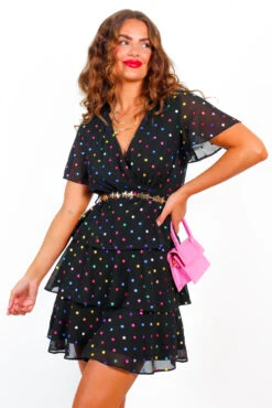 Save Your Tiers - Black Multi Foil Spot Tiered Frill Mini Dress 14 Save Your Tiers - Black Multi Foil Spot Tiered Frill Mini Dress -Fashion Clothing Store SaveYourTiers BlackMultiFoilSpotTieredFrillMiniDress 2