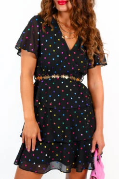 Save Your Tiers - Black Multi Foil Spot Tiered Frill Mini Dress 11 Save Your Tiers - Black Multi Foil Spot Tiered Frill Mini Dress -Fashion Clothing Store SaveYourTiers BlackMultiFoilSpotTieredFrillMiniDress 6