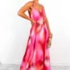 Shes A Beauty - Red Tie Dye Maxi Dress