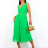 Shes A Classic - Green Pleated Jumpsuit