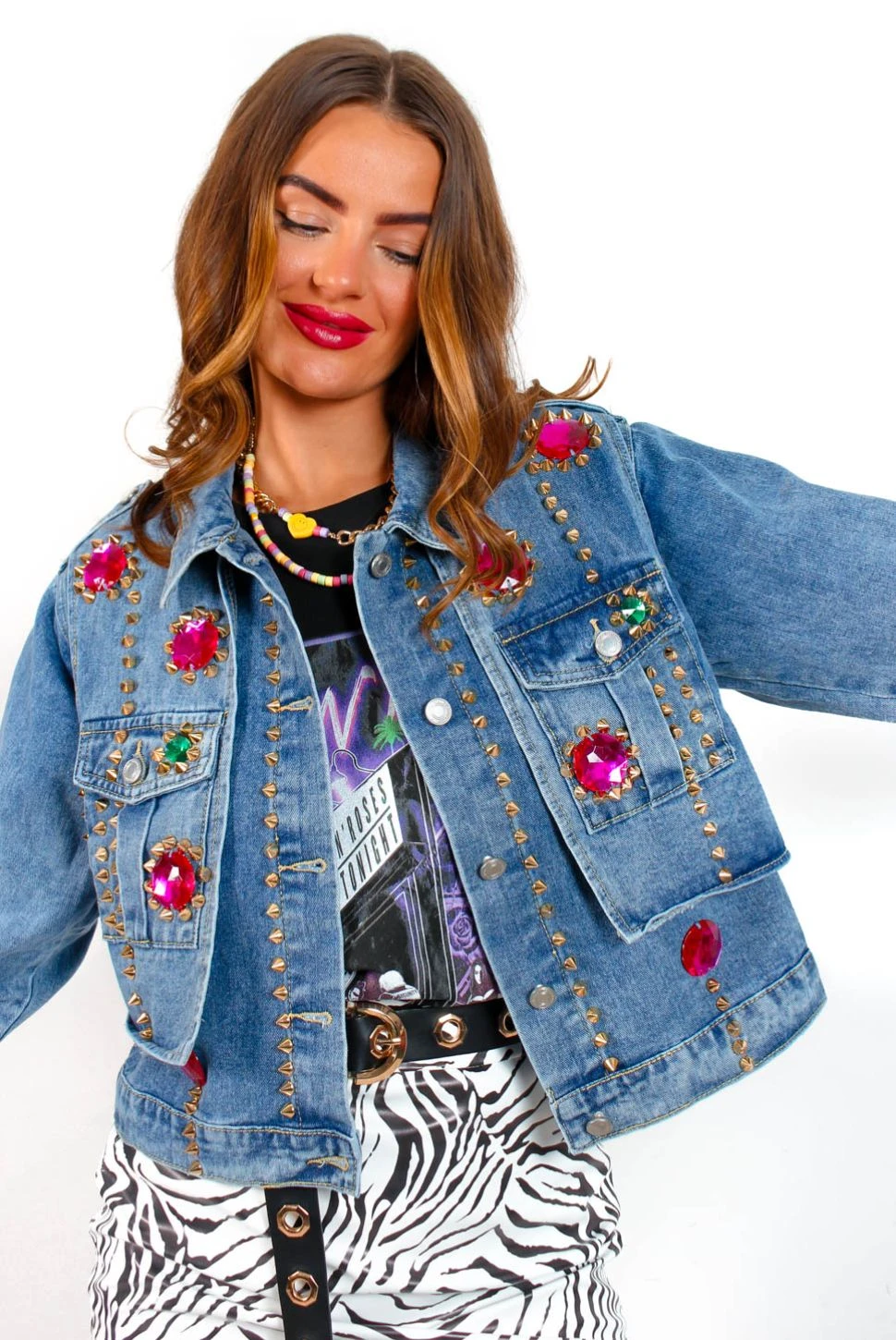 She's A Jewel - Blue Embellished Denim Jacket 4 She's A Jewel - Blue Embellished Denim Jacket - Image 4