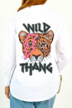 Shes A Wild Thing - White Leopard Graphic Print Cropped Shirt -Fashion Clothing Store She sAWildThing WhiteLeopardGraphicPrintCroppedShirt 4