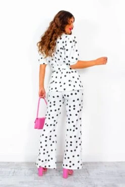 She's Got Ambitions - Cream Black Polka Dot Trouser Co-Ord -Fashion Clothing Store She sGotAmbitions CreamBlackPolkaDotTrouserCo Ord7