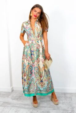 Shirty, Flirty, And Thriving - Multi Printed Maxi Shirt Dress -Fashion Clothing Store Shirty Flirty andThriving MultiPrintedMaxiShirtDress 1