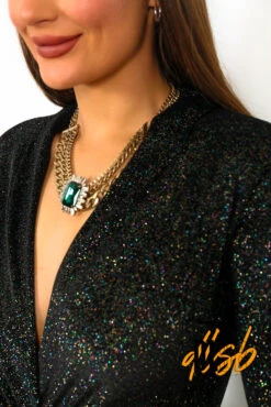 Simple And Elegant - Black Multi Glitter Midi Dress -Fashion Clothing Store SimpleAndElegant BlackMultiGlitterMidiDress6