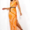Slip Away - Orange Bandana Print Maxi Dress