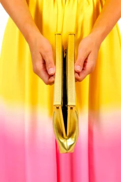 Snap Out Of It - Metallic Gold Snap Clutch Bag -Fashion Clothing Store SnapOutOfIt MetallicGoldSnapClutchBag 3