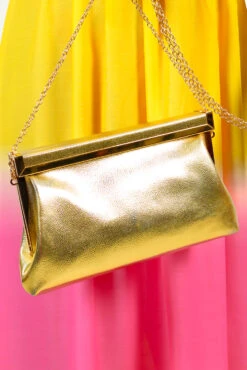 Snap Out Of It - Metallic Gold Snap Clutch Bag