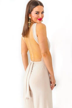 So Sophisticated - Beige Multi-Tie Jumpsuit 29 So Sophisticated - Beige Multi-Tie Jumpsuit -Fashion Clothing Store SoSophisticated BeigeMulti TieJumpsuit 10