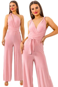 So Sophisticated - Blush Multi-Tie Jumpsuit