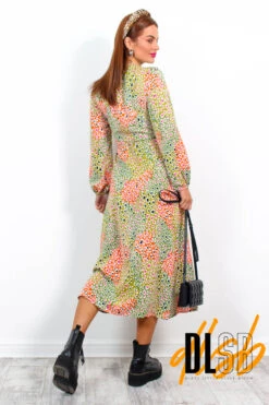 Soul Of Sunshine - Lime Multi Printed Midi Wrap Dress 11 Soul Of Sunshine - Lime Multi Printed Midi Wrap Dress -Fashion Clothing Store SoulOfSunshine LimeMultiPrintedMidiDress5