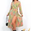 Soul Of Sunshine - Lime Multi Printed Midi Wrap Dress