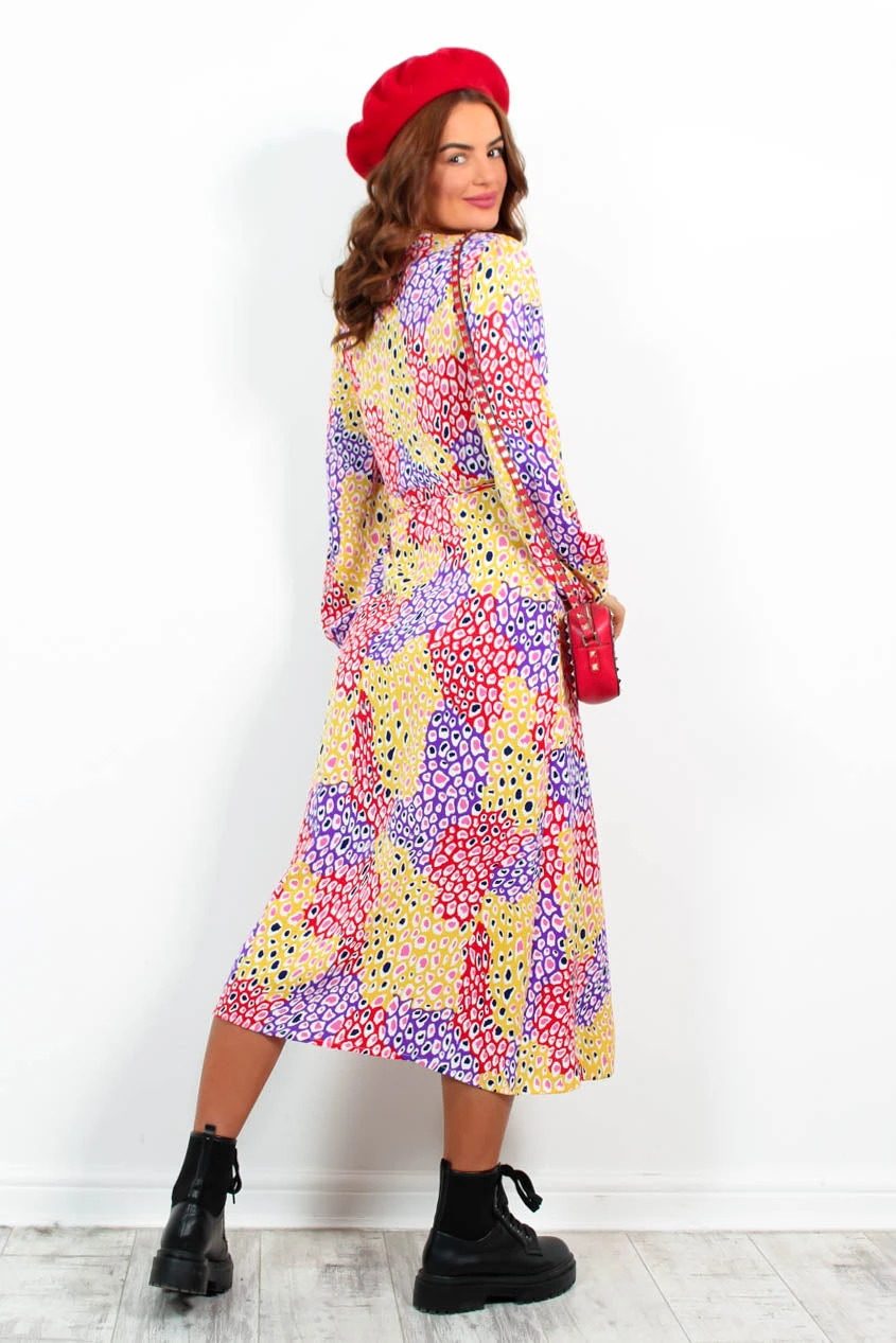 Soul Of Sunshine - Purple Multi Printed Midi Dress 3 Soul Of Sunshine - Purple Multi Printed Midi Dress - Image 3
