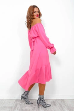 Star Crossed Lovers - Candy Pink Long Sleeve Midi Dress -Fashion Clothing Store Star CrossedLovers CandyPinkLongSleeveMidiDress5