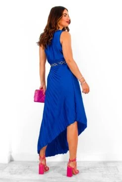 Stay Classy - Cobalt One Shoulder Satin Pleated Midi Dress 9 Stay Classy - Cobalt One Shoulder Satin Pleated Midi Dress -Fashion Clothing Store StayClassy CobaltOneShoulderSatinPleatedMidiDress 3