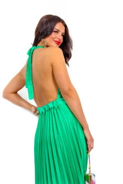 Stolen Moment - Green Halter Neck Pleated Maxi Dress 10 Stolen Moment - Green Halter Neck Pleated Maxi Dress -Fashion Clothing Store StolenMoment GreenHalterNeckPleatedMaxiDress 2