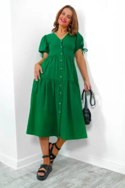 Sweet Amore - Green Tiered Midi Dress 10 Sweet Amore - Green Tiered Midi Dress -Fashion Clothing Store SweetAmore GreenTieredMidiDress2