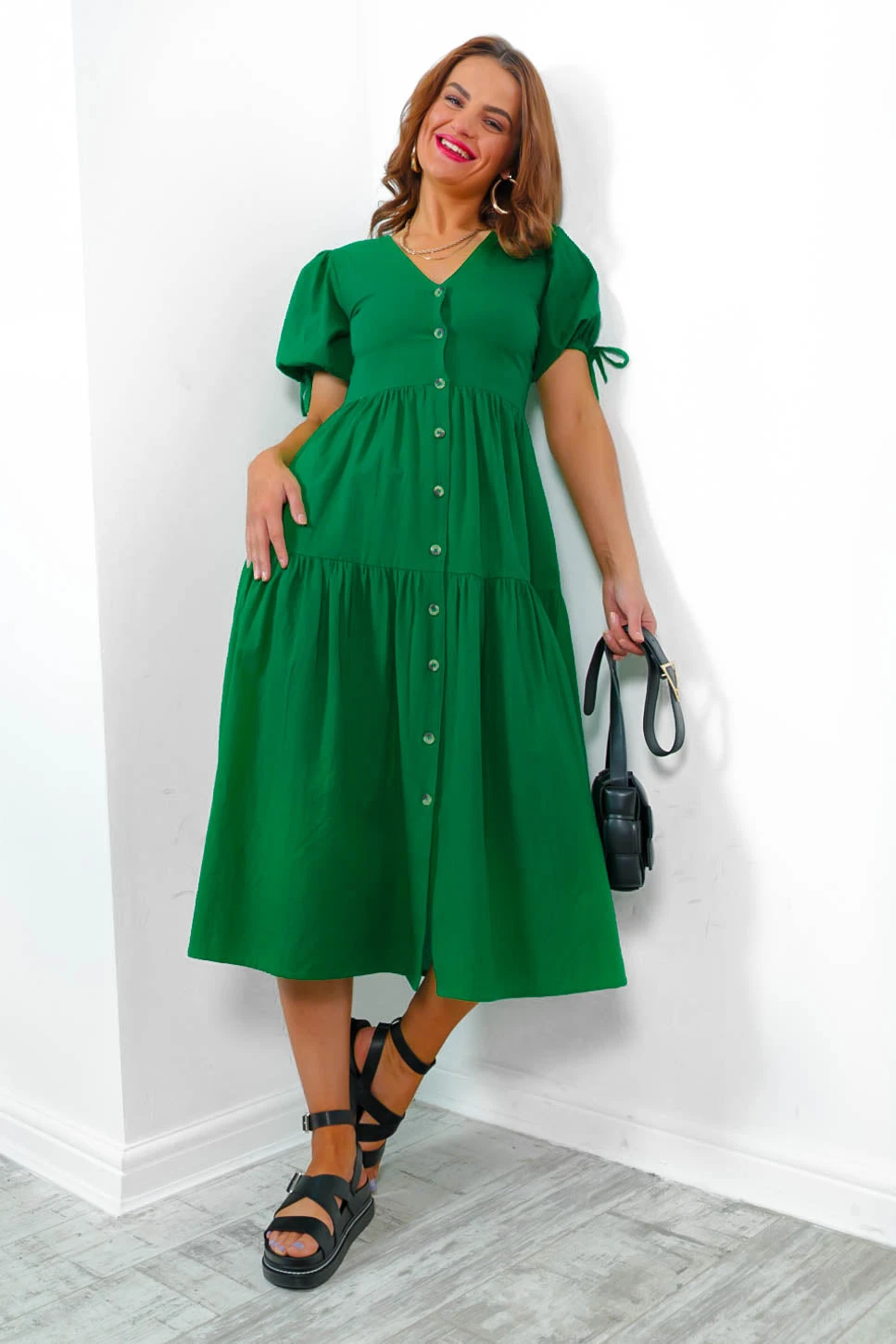 Sweet Amore - Green Tiered Midi Dress 5 Sweet Amore - Green Tiered Midi Dress - Image 5