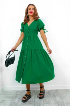 Sweet Amore - Green Tiered Midi Dress 11 Sweet Amore - Green Tiered Midi Dress -Fashion Clothing Store SweetAmore GreenTieredMidiDress5