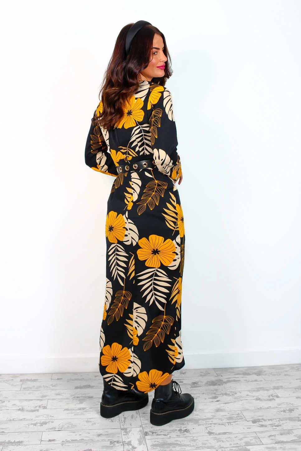 Sweet Life - Black Yellow Floral Maxi Dress 5 Sweet Life - Black Yellow Floral Maxi Dress - Image 5