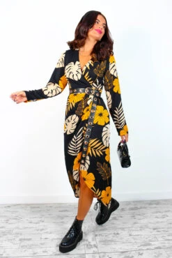 Sweet Life - Black Yellow Floral Maxi Dress 11 Sweet Life - Black Yellow Floral Maxi Dress -Fashion Clothing Store SweetLife BlackYellowFloralMaxiDress 6