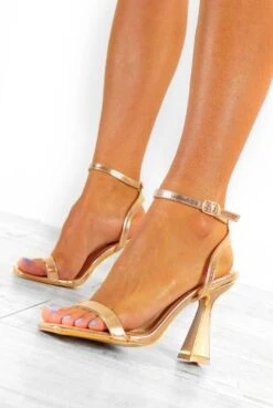 Taking A Stand - Rose Gold Spool Heels -Fashion Clothing Store TakingAStand RoseGoldSpoolHeels 1