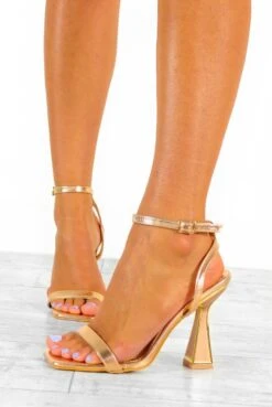 Taking A Stand - Rose Gold Spool Heels