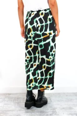 Tame Me - Black Cream Animal Print Gathered Midi Skirt 8 Tame Me - Black Cream Animal Print Gathered Midi Skirt -Fashion Clothing Store TameMe BlackCreamAnimalPrintGatheredMidiSkirt 2