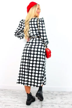 Thats My Opinion - Black White Polka Dot Midi Dress -Fashion Clothing Store That sMyOpinion BlackWhitePolkaDotMidiDress 2