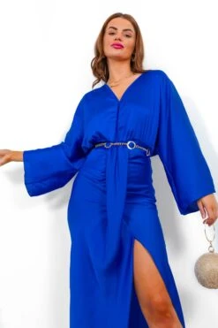 Thats Showbiz Baby - Cobalt Draped Midi Dress -Fashion Clothing Store That sShowbizBaby CobaltDrapedMidiDress2