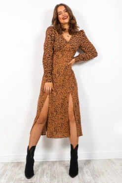 Thats Wild - Leopard Print Split Midi Dress 11 Thats Wild - Leopard Print Split Midi Dress -Fashion Clothing Store ThatsWild LeopardPrintSplitMidiDress 1