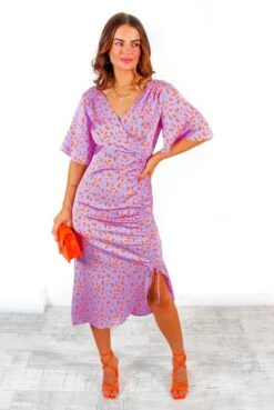 Liquorish The Best Is Yet To Come - Lilac Orange Animal Print Ruched Midi Dress 11 Liquorish The Best Is Yet To Come - Lilac Orange Animal Print Ruched Midi Dress -Fashion Clothing Store TheBestIsYetToCome LilacOrangeAnimalPrintRuchedMidiDress 4