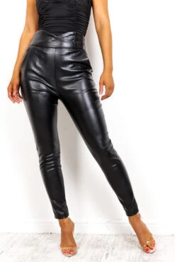 The Business - Black PU Trousers