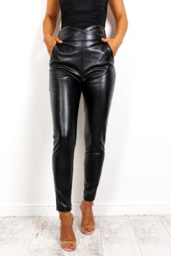 The Business - Black PU Trousers -Fashion Clothing Store TheBusiness TrousersInBLACK PU 5