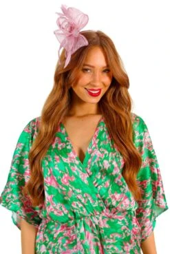 The Most Fascinating - Blush Pink Feather Sinamay Fascinator