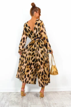 The Pleat Is On - Beige Leopard Pleated Jumpsuit 13 The Pleat Is On - Beige Leopard Pleated Jumpsuit -Fashion Clothing Store ThePleatIsOn BeigeLeopardPleatedJumpsuit